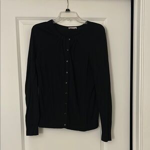 LOFT Black Fitted Button Down Shirt